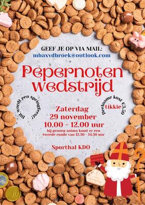 KDO DAG Pepernotenwedstrijd op 29 november a.s.